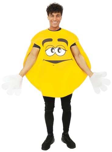 P'TIT CLOWN - 76702 - Costume Bonbon Adulte - Unisexe - Parfait pour Déguisement Carnaval, Halloween, Cosplay, Anniversaires, Fêtes à Thème, Soirées Déguisées - Polyester - Taille Unique - Jaune