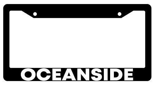 Dots Gifts Oceanside Black Plastic License Plate Frame DG