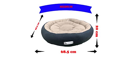 Image of Premium Medium Size Dog Bed for Medium Dogs and Puppies Anti Skid Bottom Washable Orthopedic Big Dog /cat Beds Cream /Black