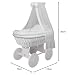 WALDIN Cuna Moisés, carretilla portabebés XXL,18 modelos a elegir,Madera/ruedas lacado en blanco,color...