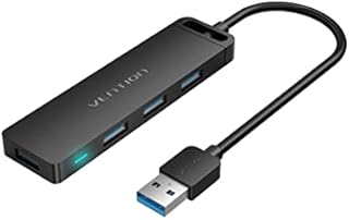 USB hub,VENTION 4-port USB 3.0 HUB Ultra Slim USB splitter Charging Supported for Laptop usb Extension multi USB port for desk extender Mac Mini/Pro,PC/flash drives/Surface Pro/XPS/PS5/PS4 (0.5FT)