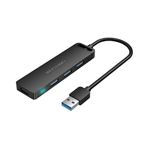 USB hub,VENTION 4-port USB 3.0 HUB Ultra Slim USB splitter Charging Supported for Laptop usb Extension multi USB port for desk extender Mac Mini/Pro,PC/flash drives/Surface Pro/XPS/PS5/PS4 (0.5FT) Cover