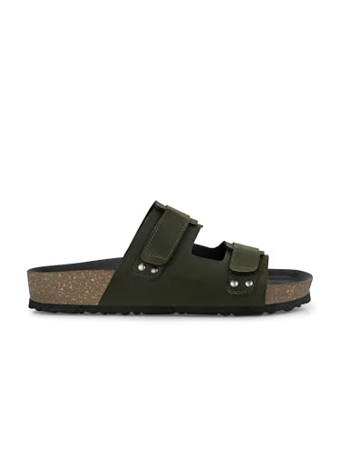 Image of EL PASO Men's Leather Cushioned Cork Sole Sandal Slippers (Size 6 to 12)