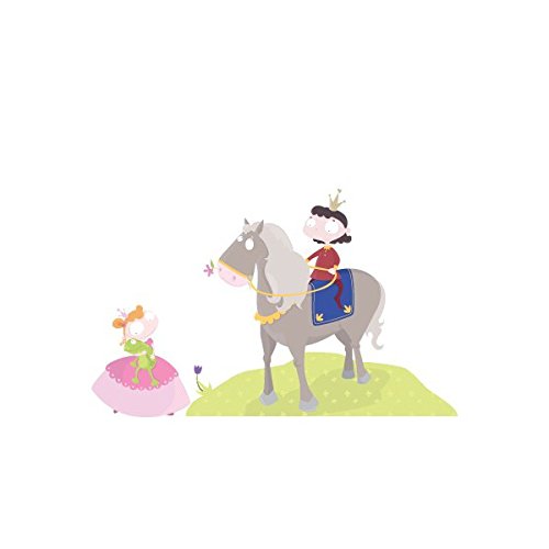 Sticker fille prince et princesse repositionnable grand format 100x84