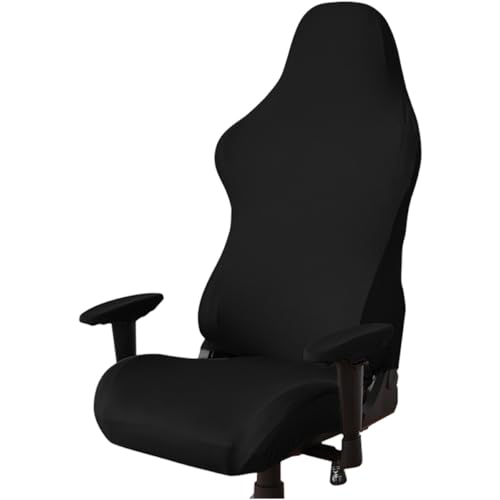 YARNOW Funda Elástica para Silla de Gaming Negra, Funda para Silla de Ordenador Protección Integral, Lavable, Antideslizante y Resistente a Manchas, para Oficina y Sala de Informática
