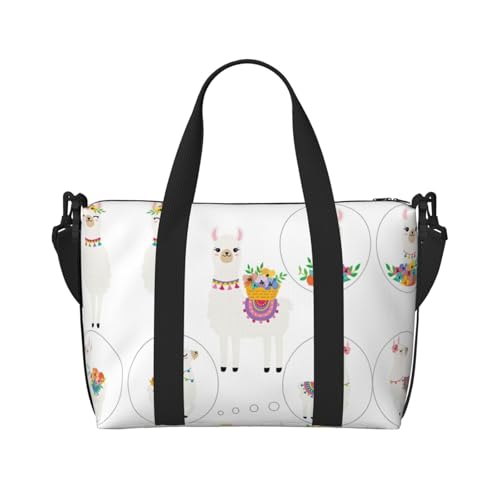 Llama Print Hand Travel Bag,Gym Bag,Weekend Travel Overnight Bag,Tote Bag Sports Bag For Women Men
