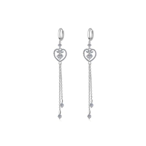 Boucles d'oreilles Moissanite StarGems en argent 925 plaqué platine EX087