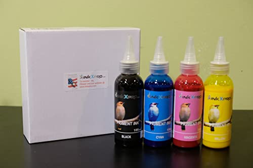INKXPRO Brand 4X100ml Ture Color Pigment Ink Refills for Epson Workforce 7710 7720 7210 7010 7510 7520 3540 3520 3620 3640 7610 7620 7110 EcoTank Printer (Magenta)