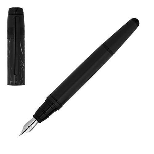Stylo plume BOSS FUSION noir marbré écriture haut de gamme avec attributs en chrome