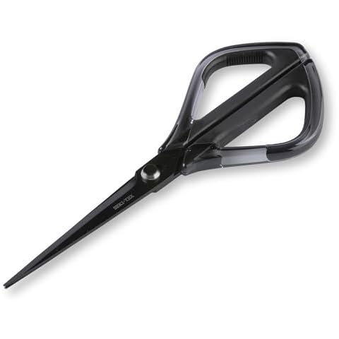Seki Japan Stainless Steel Scissors, Hand Shears, Cardboard Opener, Fluorine coating, 7.9" Black Cover