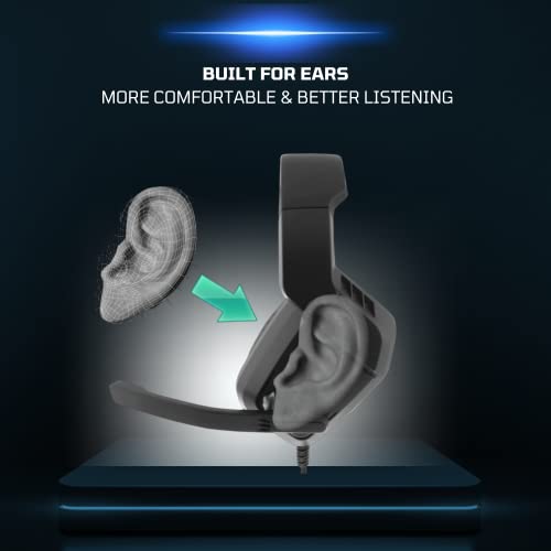 Image of Nyko NP4-4500 Wired Headset for PlayStation 4 - Lightweight Headphones w /Adjustable Microphone - Compatible w / PS5, PS4, Xbox One, Xbox X /S, and Nintendo Switch - PS4 Accessories (Black /Blue)