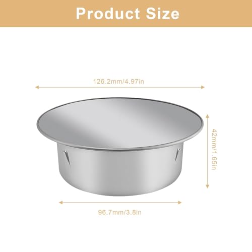 0XBIT Kaminlochdeckel, Edelstahl Ofenrohr Abdeckung 100 mm, Runde Schornsteinabdeckung, Verdickte Ofenrohrabdeckung, geeignet für Ofenrohre mit Einem Durchmesser von 100 mm