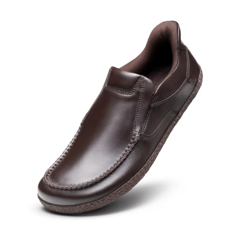 Image of Frido ErgoSlyd Formal Slip-on Shoes for Men, Genuine Leather Loafers with Wide Toe Box & Zero Drop Sole, Cushioned Insole for All-Day Comfort, Ideal for Business, Office, Weddings & Formal Occasions