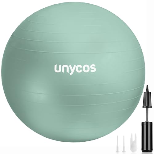 unycos - Palla Fitness 55 cm Antiscivolo in PVC con Pompa Manuale, Fitball per Pilates, Yoga,...