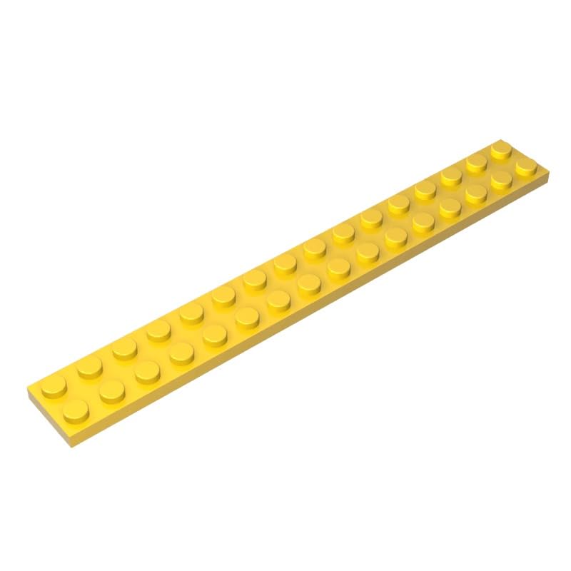 4282 Foundation Plate Plate 2x16 10 Pieces GDS-517 Compatible with Lego Building Blocks Color:Yellow โ image 1