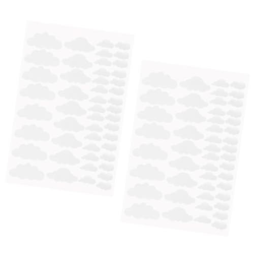 LAPYAPPE Stickers Muraux Nuages Blancs Autocollants Auto-adhésifs en Pvc pour Décoration Chambre D'garçon et Filles et Salle de Bain, Lot de 96 Pièces Créatives de...