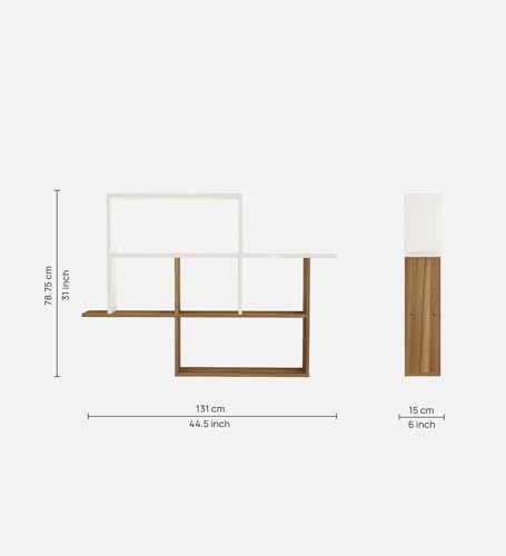 Image of Cedric Multipurpose Modular Wall Racks /Shelves /Organiser /Decor Particle Board Wall Shelf (Number of Shelves - 6, Beige, White)