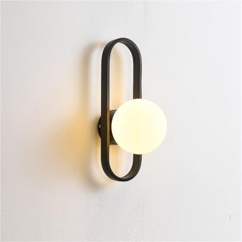 Aplique de Pared LED Moderno con Pantalla de Cristal Blanco nórdico, Apliques geométricos de Hierro y Oro, Montaje semiempotrado, decoración para Dormitorio, mesita de Noche (dorad