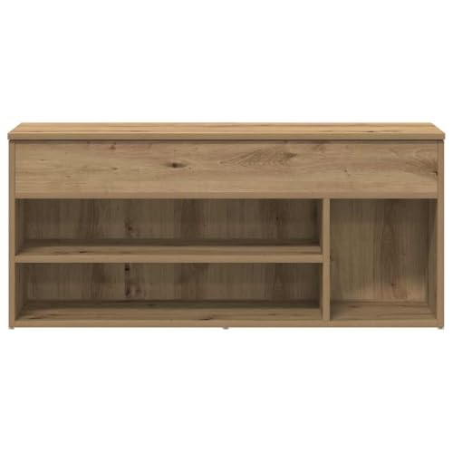 Zapatero de roble Artisan con asiento moderno y acabado de madera premium 5