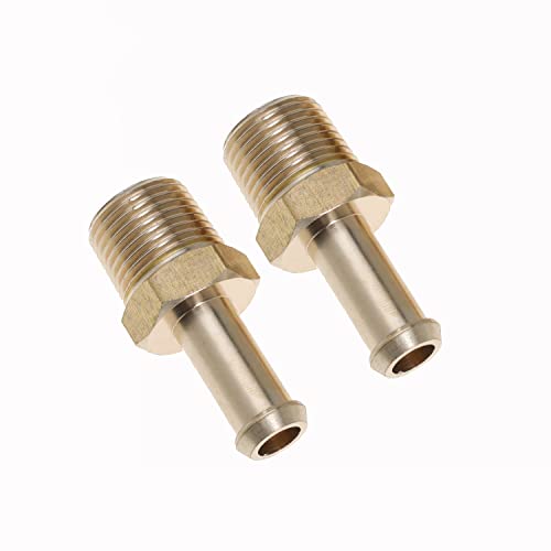 Image of Fuel Hose Fitting Adapter Replaces 65380 Fuel Line Fittings for Holley 12-289-11 and 350 SBC Fuel Pump for Holley 12-803 Bypass Pressure Regulator for Ford Mustang 289 3 /8 Inch NPT to 3 /8 Inch Barb