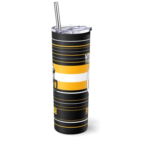 Image of Pittsburgh Tumbler 20oz Travel Mug Custom Name and Number Gifts