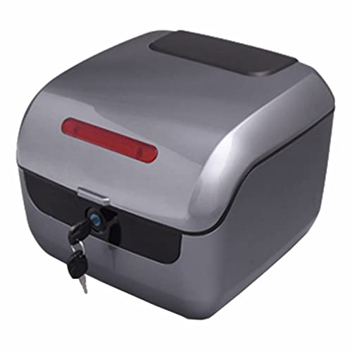 Wnanch Waterproof Trunk Motorcycle Top Case, Top Box For Motorcycle, Universal Waterproof Tail Box With Backrest And 2 Keys(Gray)