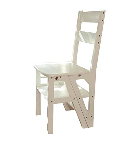 Taburete de escalera deformable de madera maciza y escalones plegables para casa 2