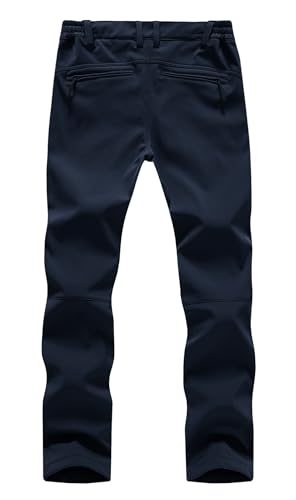 YSENTO Damen Softshellhose Winter Wanderhose Skihose wasserdichte Warm Gefüttert Thermohose Outdoorhose Trekkinghose(Marine,M)