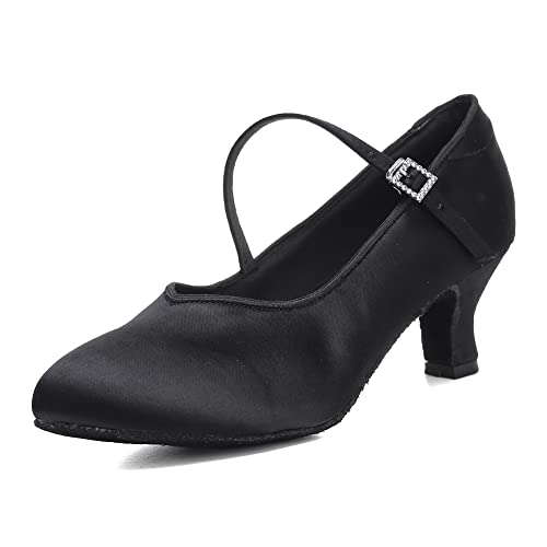 AOQUNFS Ballroom Dance Shoes Women Closed Toe Salsa Latin Dance Shoes,Model 3525