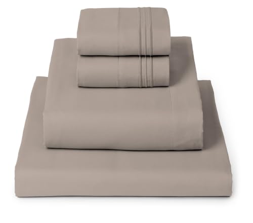 Mellanni Iconic 4-Piece Double-Brushed Microfiber Sheet Set (Queen, Tan)