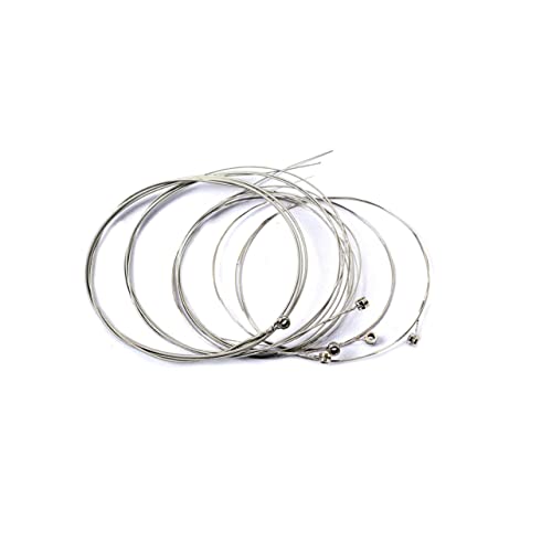 NULYLU U04a 6 String Silver Guitar Strings Warm Tone Bright Sound Individually Wrapped for Electric Guitar Players