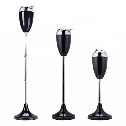 RELIANCER Floor Standing Ash Tray with Lid Adjustable Height from 21.5