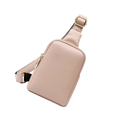 Bolsa de pecho práctica para uso diario que soluciona la falta de espacio con estilo rosa