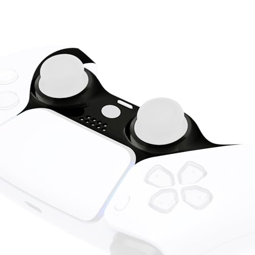 eXtremeRate Chrome Black Glossy Decorative Trim Shell Compatible with p s 5 Controller, DIY Replacement Clip Shell, Custom Plates Cover Compatible with p s 5 Controller with Accent Rings