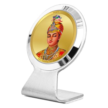 Image of DIVINITI 24K Gold Plated Religious Car Dashboard Frame | Premium God Idol Frame for Car, Home Mandir & Office Table | Spiritual Gift, Decorative Showpiece