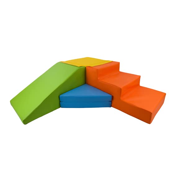 Step & Slide Soft Play Kingdom Foam Set Equipment (10. Yellow, Blue, Green & Orange) — image 1