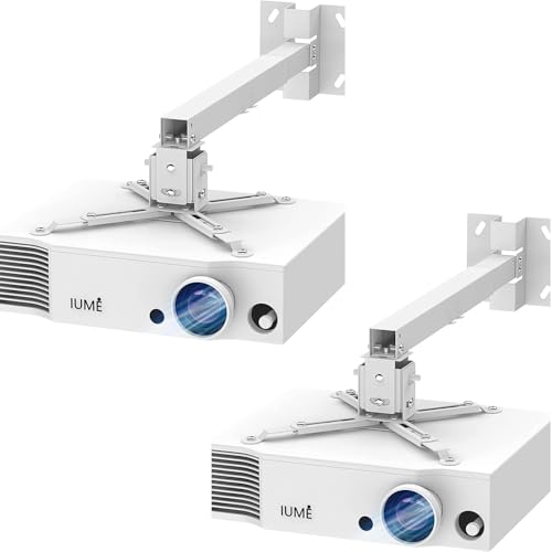 Mini projecteur support mural orientable 360 degrés en métal blanc solide