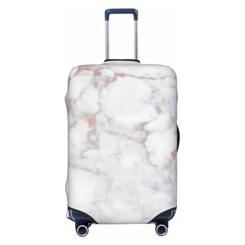 Housse de protection valise lavable EdWal marbre blanc or rose anti-rayures XL
