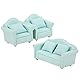 SUNGOOYUE Puppenhaus-Sofa, 3-teiliges 1:12-Mini-Puppenhaus-Plaid-Sofa-Kissen-Set, Zubehör, Zimmermöbel, Spielzeugmöbel, Puppenhaus-Zubehör (Matcha-Farbe)
