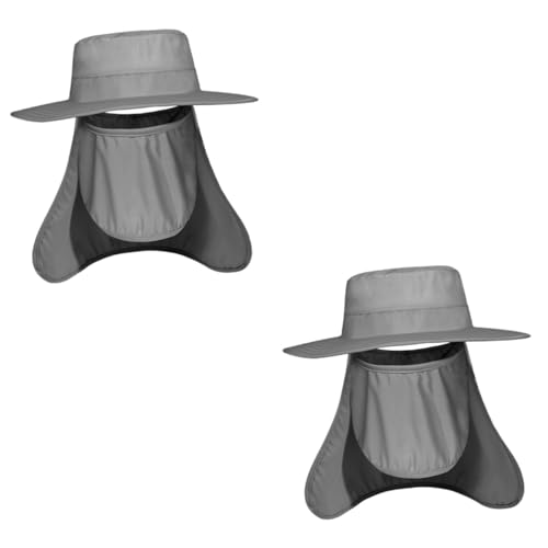 Chapeau de pêche homme nylon gris chapeau de pêcheur anneaux de personnalité