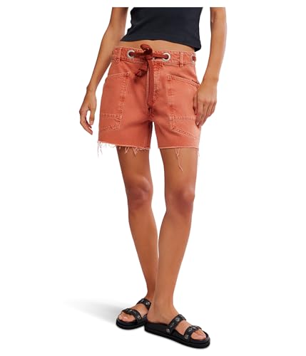 Free People Womens We The Free Moxie Barrel Shorts Sunset Size: 24 Inseam: 29