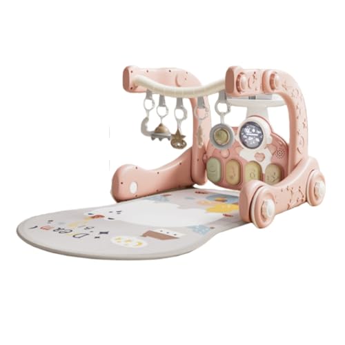 Vifxucy赤ちゃん 玩具 ベビージムゲームマット、5in1、新生児音楽フィットファッション、屋内遊具/ベビーフィットネスラック/多機能、多目的ウォーカー/知育玩具、の感覚刺激、出産祝い (ピンク)