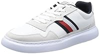 Tommy Hilfiger Men's Lightweight Mixed Cupsole Leather Sneaker, White, EU 41/US 8
