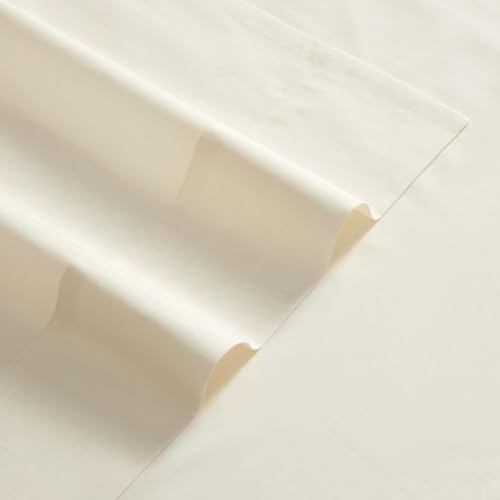 Image of Laura Ashley - Cotton Percale Twin Sheet Set with Pillowcase, Deep Pocket