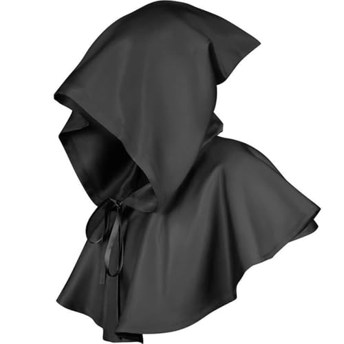 LKQBBSZ Medieval Cowl Hat Wicca Pagan Hood Cosplay Accessory Halloween Grim Cowl Cloak Cape