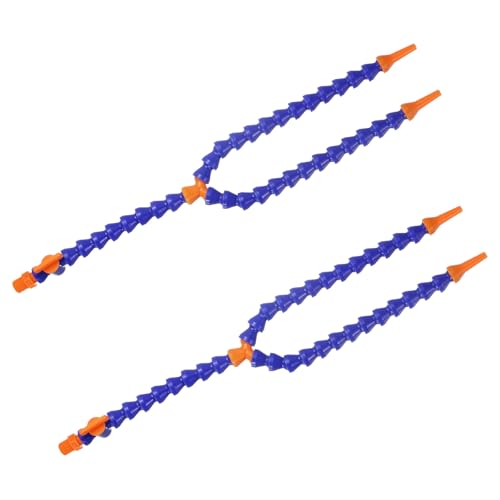 QUARKZMAN 4 Stück G1/4 Gewinde Flexibler Wasser-Öl-Kühlmittelschlauch, 400mm Kunststoff Verstellbare Runde Düse Y-Form Kühlrohrschlauch mit Schalter für Drehmaschine CNC Wasser-Kühlsystem