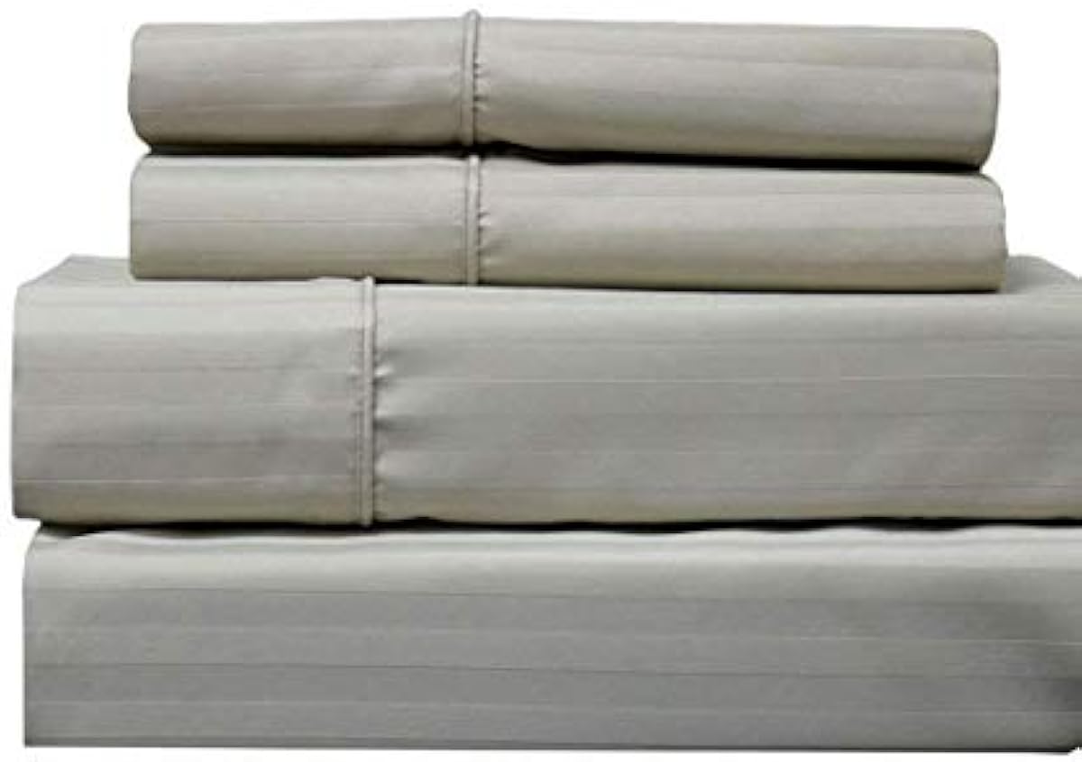 年中最低価格 木綿混紡しわ防止シーツ 650スレッドカウント ストライプ シーツセット Twin Xl ベージュ フラットシーツ オンライン通販 限定半額 Www Littleshopp Com