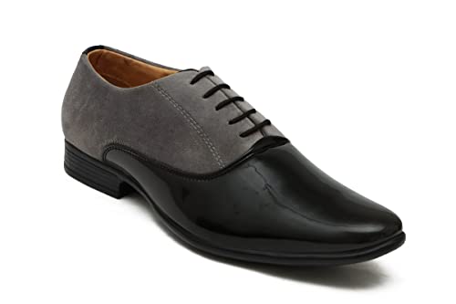 Image of Elga Men Patent Leather Formal Laceup Dress Shoe