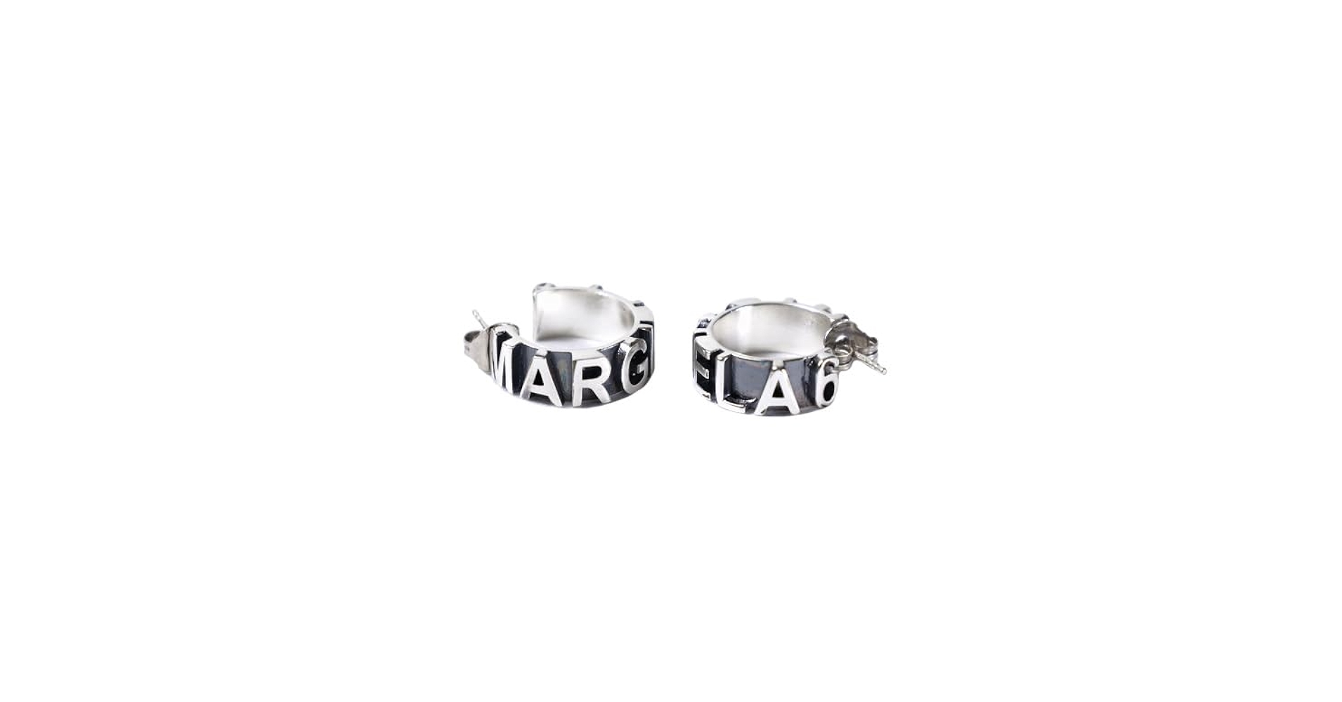 MM6 Maison Margiela(エムエムシックス) フープピアス Amazon | MM6 Maison Margiela エムエムシックス Logo Earrings