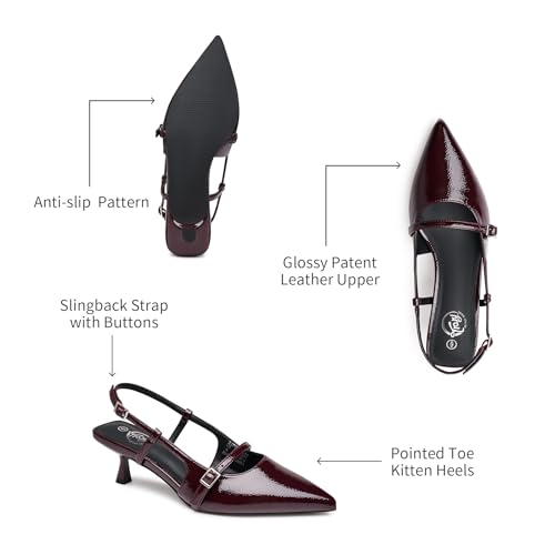 Trary Slingback Kitten Heels for Women,Pointed Toe Closed Toe Pumps,Sexy Shoes Women for Wedding4